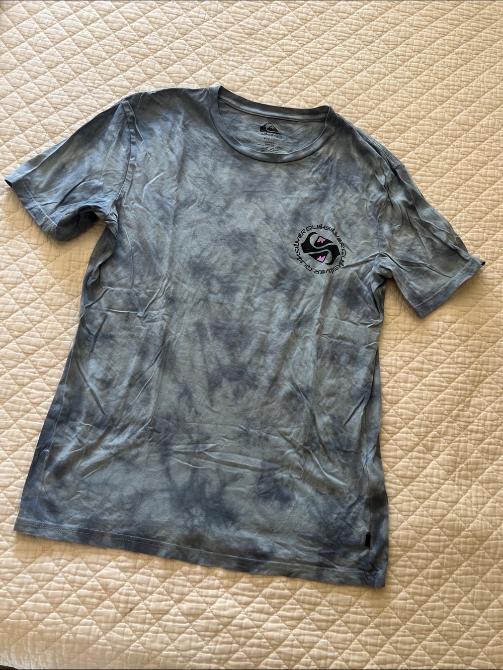 Quiksilver Men’s Blue Tie Dye T-shirt Size Small